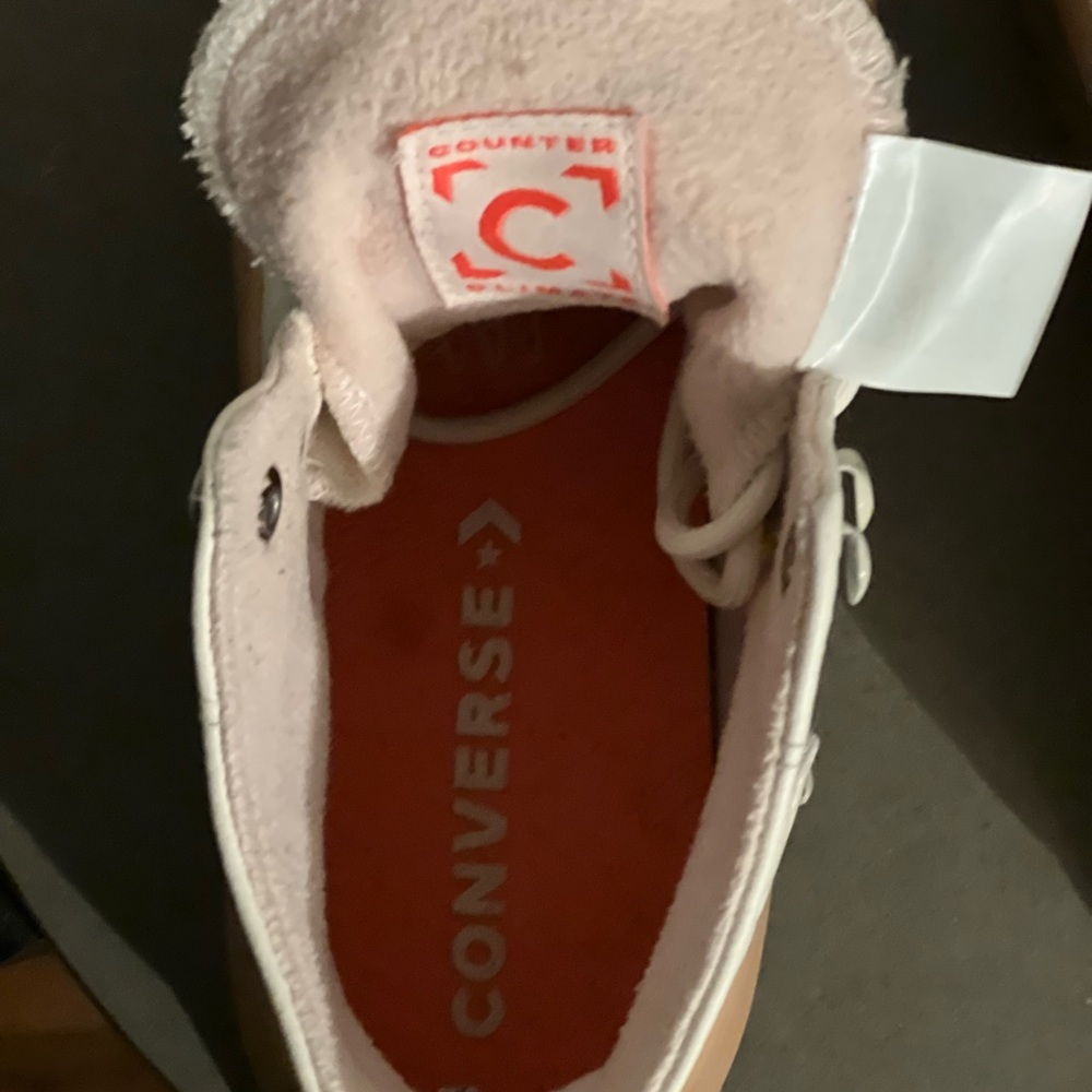 Converse Women's Cream and Tan High-Top Sneakers - Picture 9 of 10